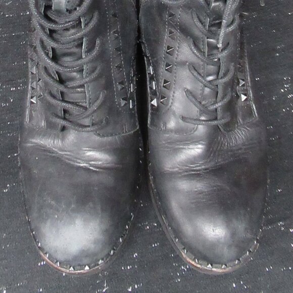 Ash "Xim" Black Leather Studded Lace Up Combat Boots Sz.9/39 - Picture 13 of 13